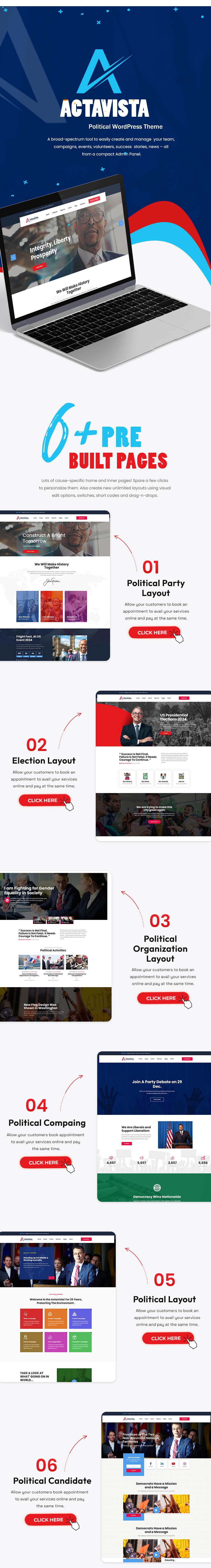 Actavista - A 2026 Political WordPress Theme for Party, Campaigns and Candidates