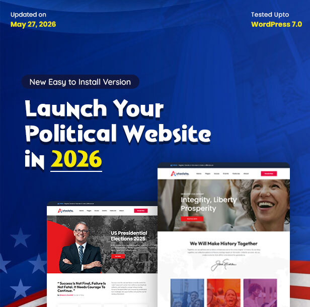 Actavista - A 2026 Political WordPress Theme for Party, Campaigns and Candidates