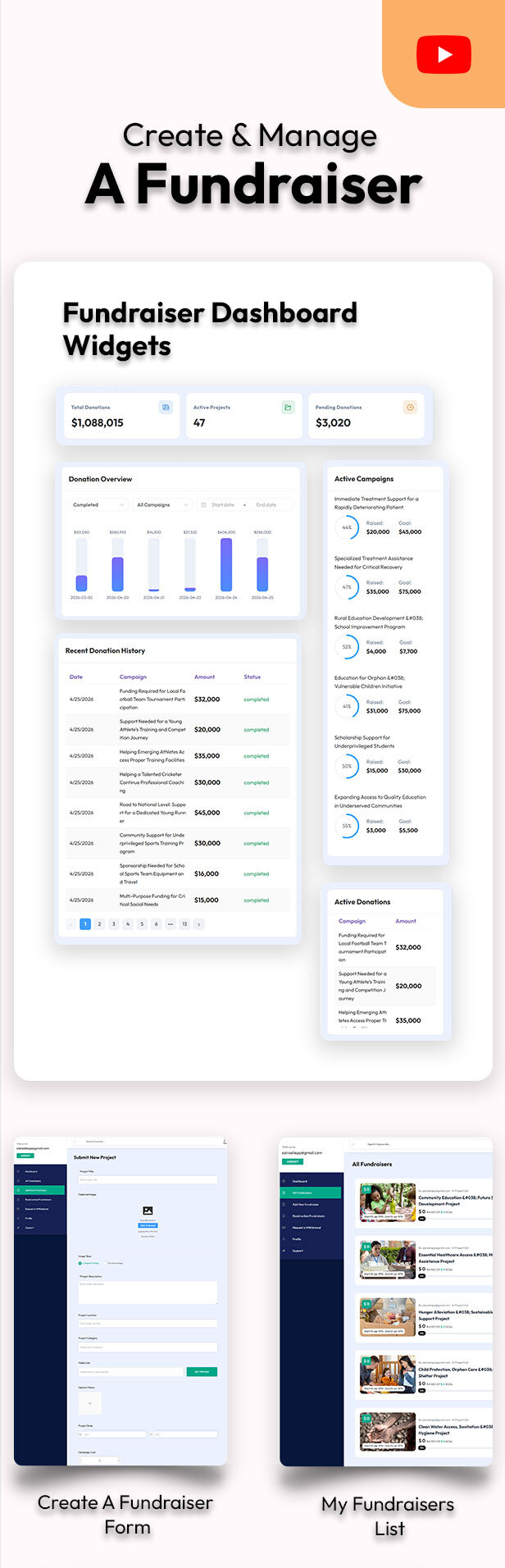 CrowdLift - 2026 Crowdfunding WordPress Theme & System