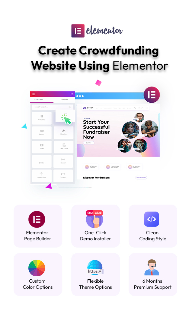 CrowdLift - 2026 Crowdfunding WordPress Theme & System