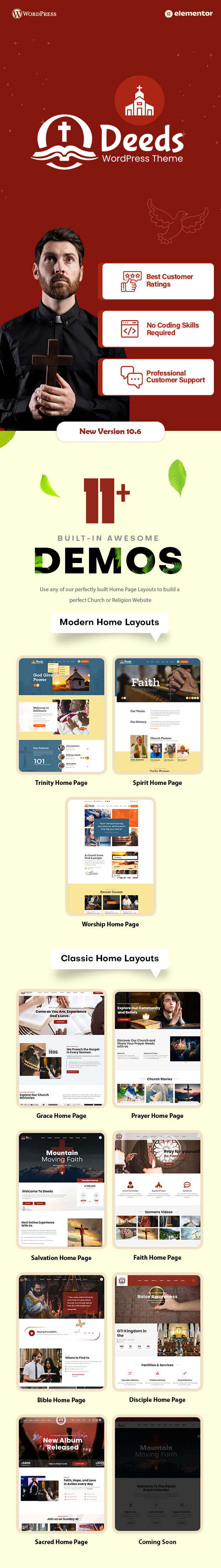 Deeds - The Best Church WordPress Theme 2026